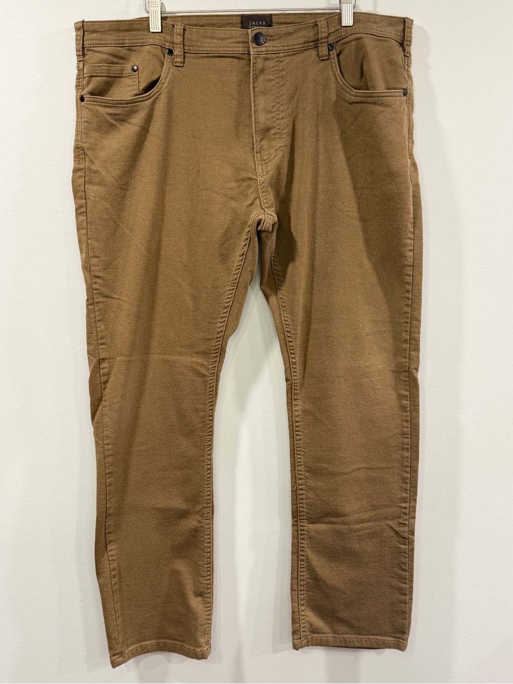 Jachs Mens Slim Straight Jeans Tan Brown Size 40 x 32